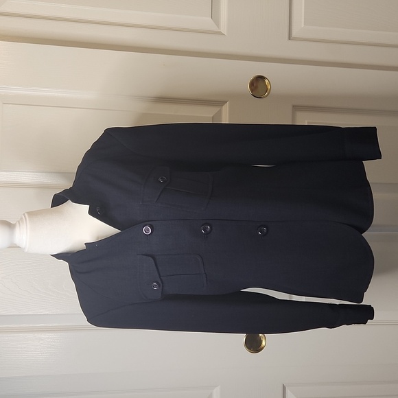 Focus 2000 Women's Vintage Black ButtonFront Mandarin Collar BlazerJacket Size10 - Picture 12 of 16